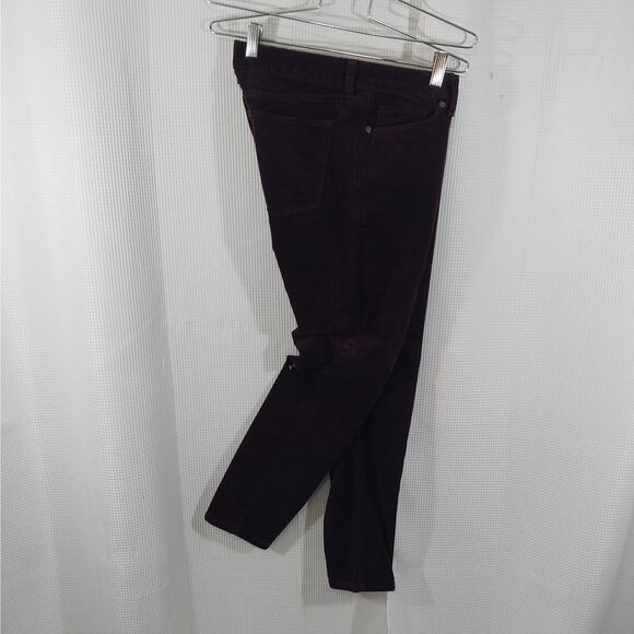 BANANA REPUBLIC! RICH BURGUNDY RED FINE WALE CORDUROY SKINNY PANTS! SZ 8P - Picture 7 of 11